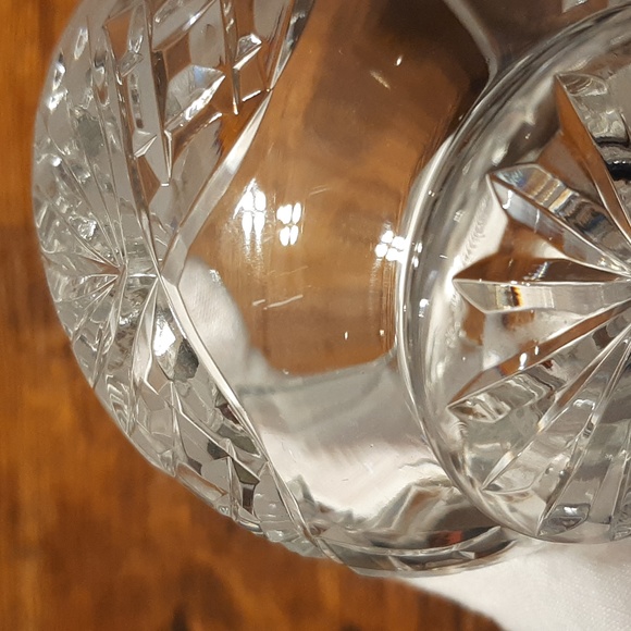 Bohemian Lead Crystal Footed Bowl Pineapple Pattern 3.25” tall - Picture 8 of 9